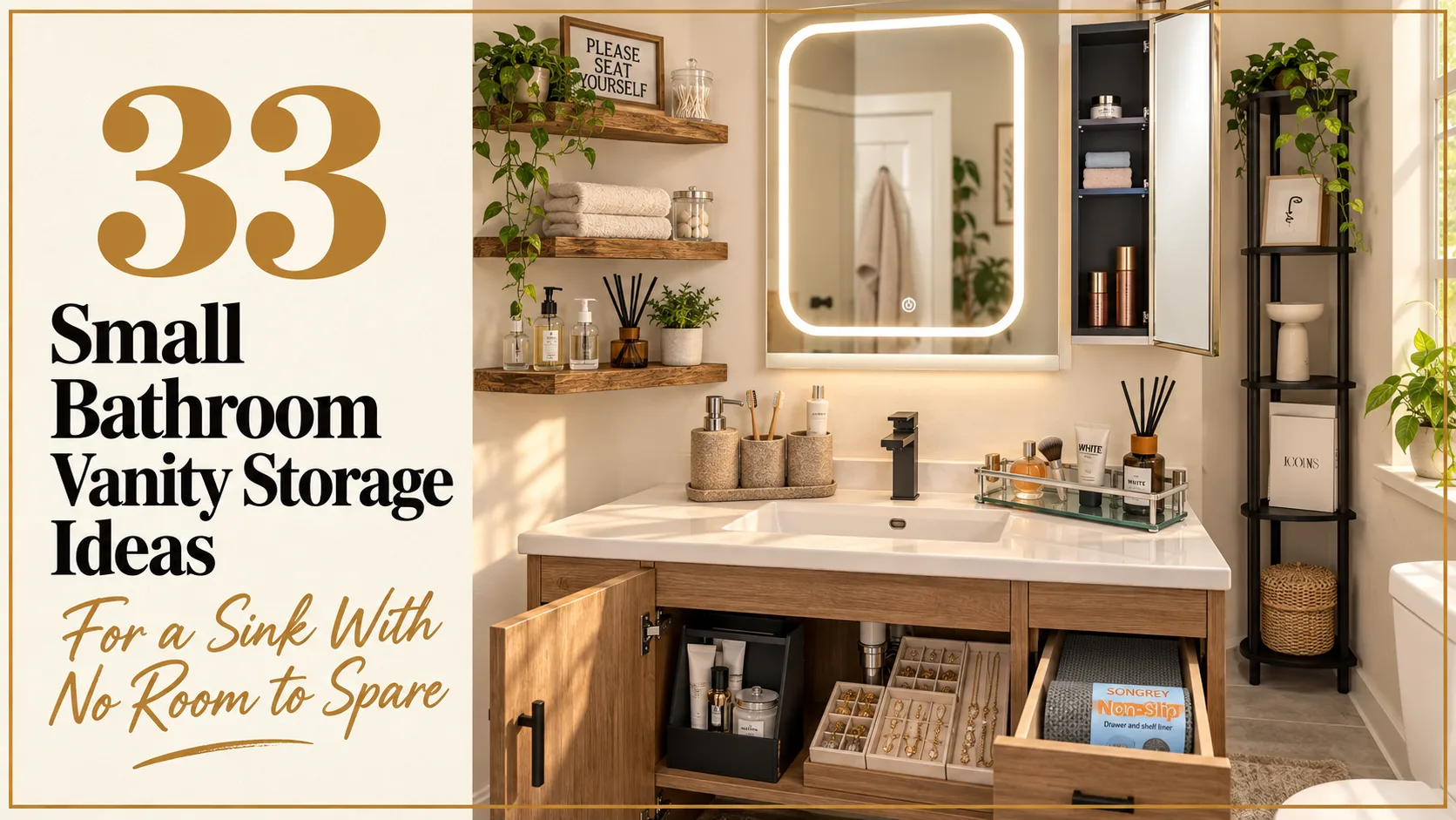 33 Small Bathroom Vanity Storage Ideas for a Sink With No Room to Spare