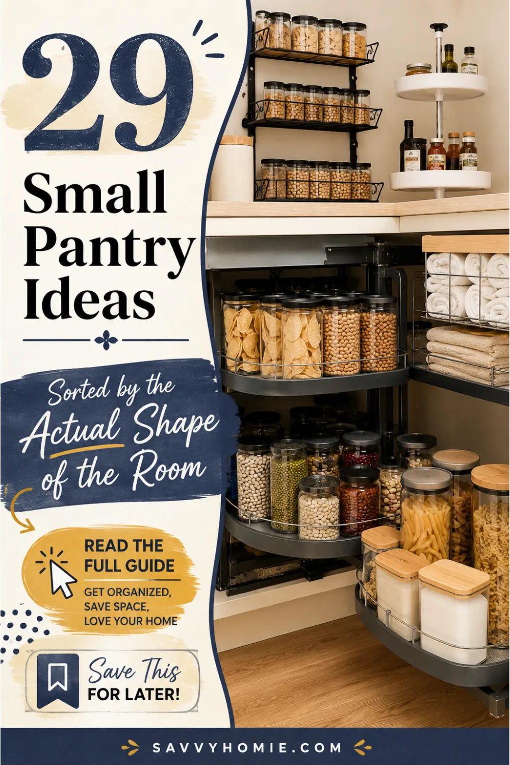 29 Small Pantry Ideas Sorted by the Actual Shape of the Room, pin this list