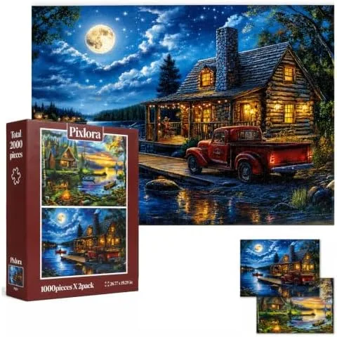 1000-Piece Jigsaw Puzzle, 2-Pack