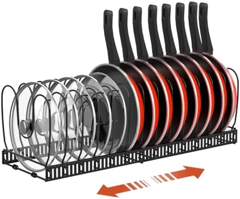 Adjustable Pot and Pan Organizer Rack