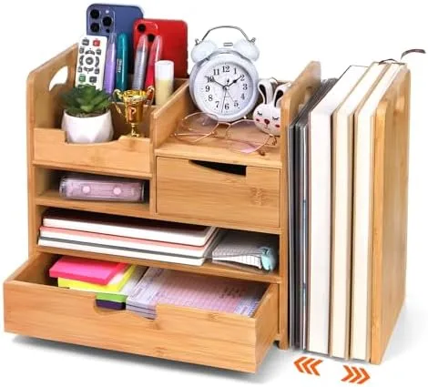 Bamboo Desk Organizer Set