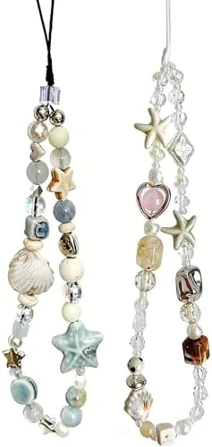 Beaded Phone Charm Strap, 2-Piece