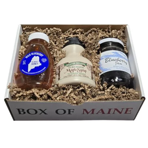 Box of Maine Honey, Jam & Maple Syrup Gift Set