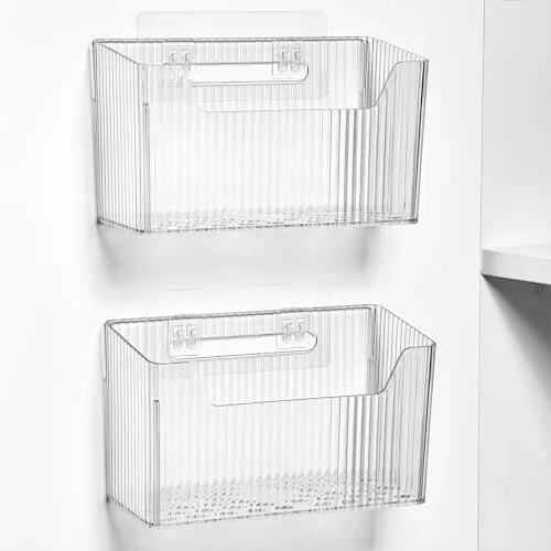 Mount Slim Bins to the Inside of a Cabinet Door for What Never Had a Spot