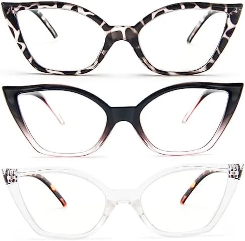 Cat Eye Reading Glasses, 3-Pack