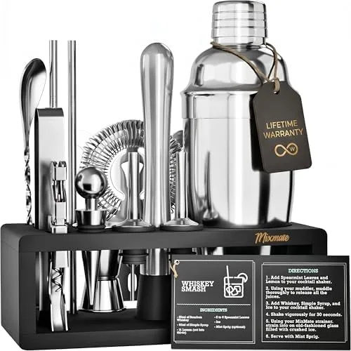 Cocktail Shaker Bar Tool Set with Stand