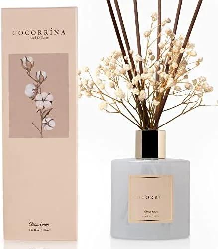 Cocorrina Reed Diffuser Gift Set, Clean Linen