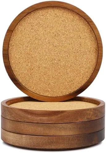 Cork Coaster Set, 4-Piece