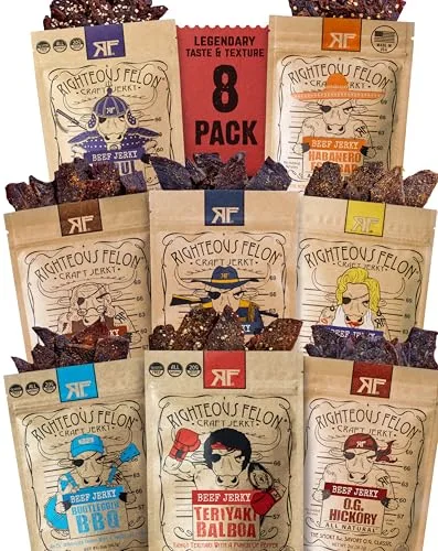 Craft Beef Jerky Variety Pack, 8 Flavors
