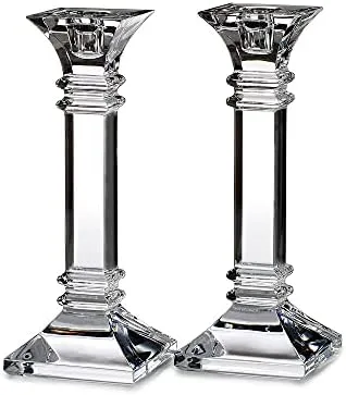 Treviso Crystal Candlestick Pair, 8 Inch