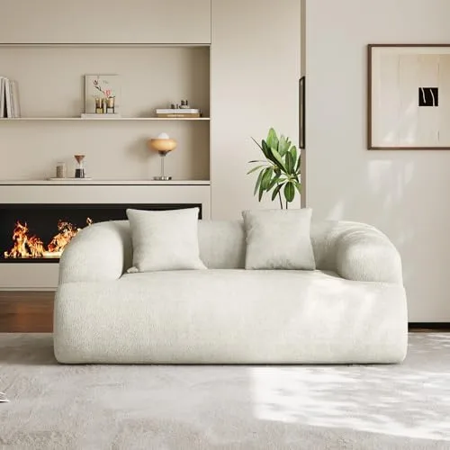 Curved Chenille Loveseat