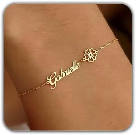 Custom Name Flower Bracelet