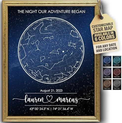 Custom Star Map Print for a Milestone Date