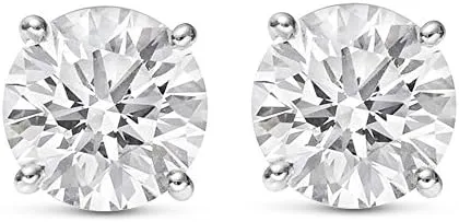 Diamond Stud Earrings, White Gold
