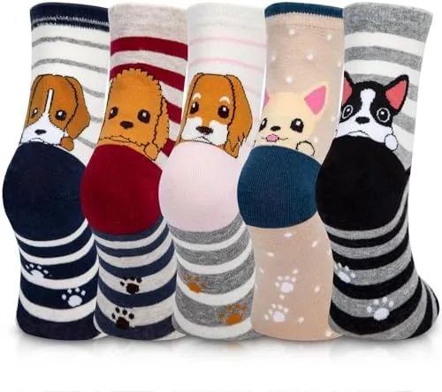 Dog Breed Crew Socks, 5-Pack