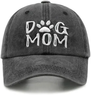 "Dog Mom" Paw Print Baseball Cap