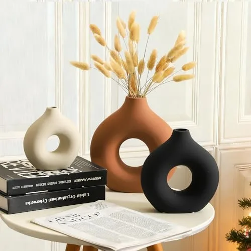 Donut Ceramic Vase Set, 3-Piece
