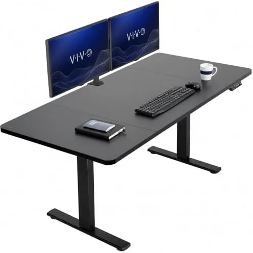 Electric Standing Desk, Dual Monitor Size