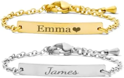 Engraved Bar Bracelet with Kids' Names