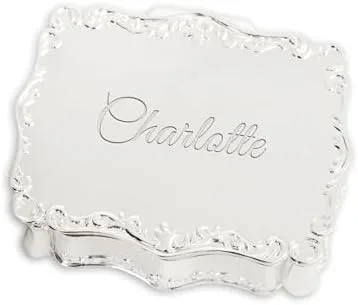 Engraved Silver Jewelry Box