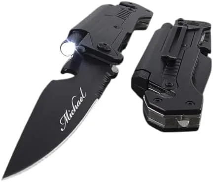 Engraved Knife-Flashlight Combo