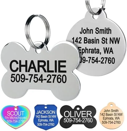 Engraved Pet ID Tag Set
