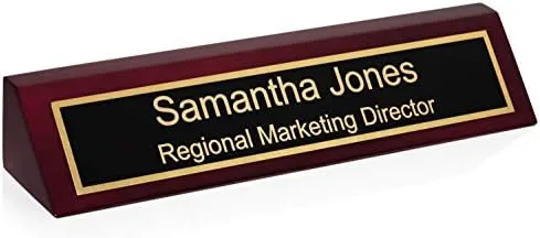 Engraved Wood Desk Nameplate