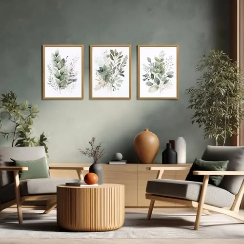 Framed Eucalyptus Watercolor Print Set, 3-Piece