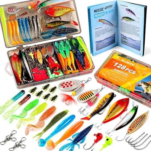 Fishing Tackle Gift Set, 128 Pieces