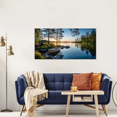 Forest Lake at Dusk Canvas Print