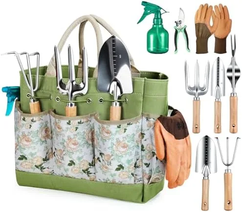 Garden Tool Tote Set, 9-Piece