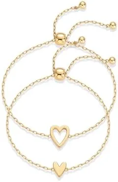 Interlocking Heart Bracelet Set