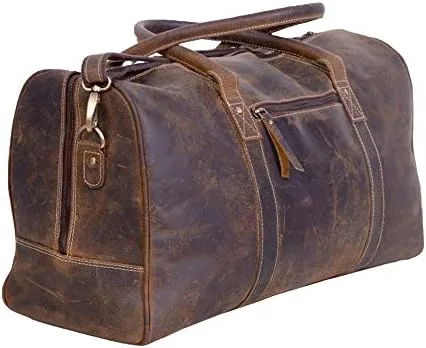 Leather Weekender Duffel Bag