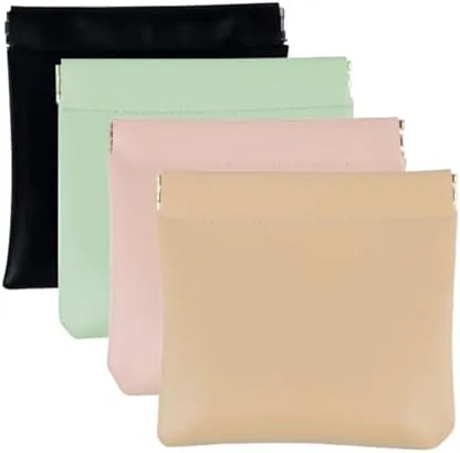 Leather Zip Pouch Set