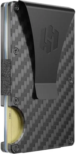 Minimalist Carbon Fiber Card Holder with Money Clip