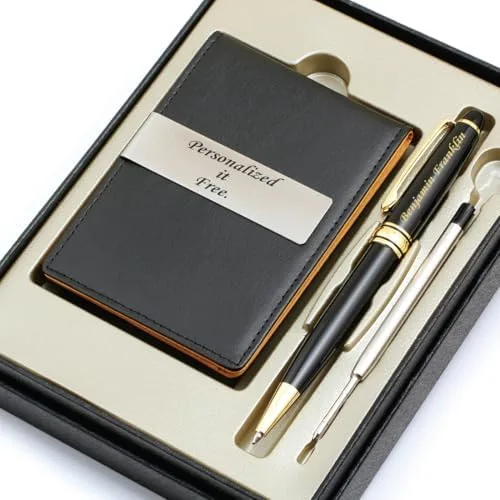 Personalized Business Card Holder and Pen Set