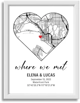 Personalized Where We Met Map Print