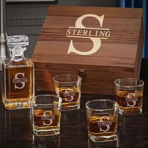 Personalized Whiskey Decanter and Glass Set