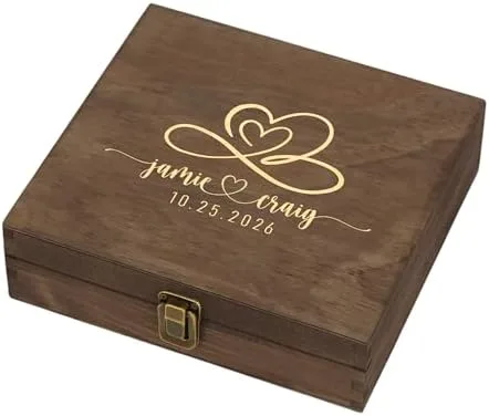Personalized Wooden Keepsake Box, Couple