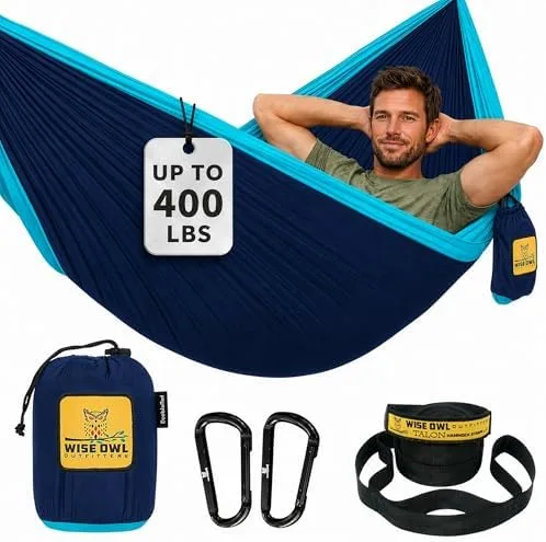 Portable Camping Hammock with Tree Straps