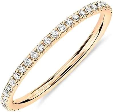 Rose Gold Pave Wedding Band Guard