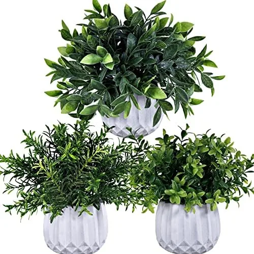 Faux Potted Greenery Set, 3-Piece