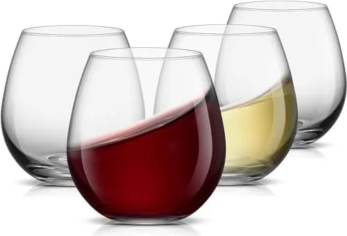JoyJolt Stemless Wine Glasses (Set of 4)
