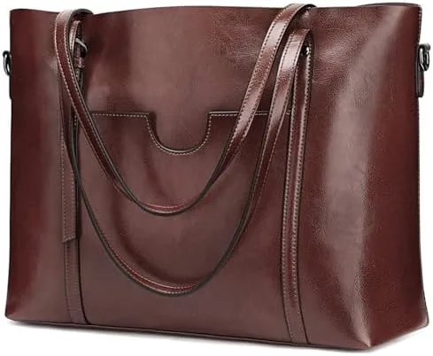 Structured Leather Satchel Handbag