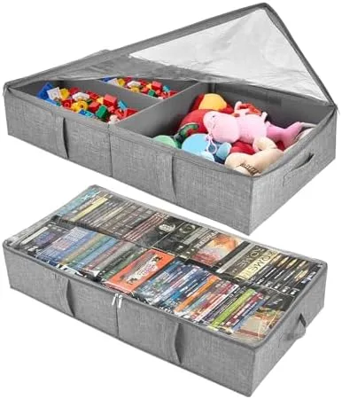 Slide Storage Under the Couch Instead of Adding Another Cabinet