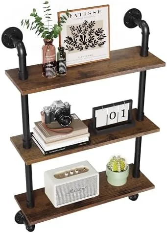 Build the Shelf Frame Itself Out of Pipe Fittings Instead of Working Around Them