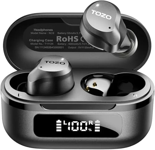 Wireless Earbuds with LED Display Case