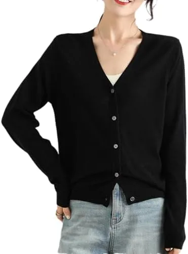 Wool Blend Button Cardigan Sweater