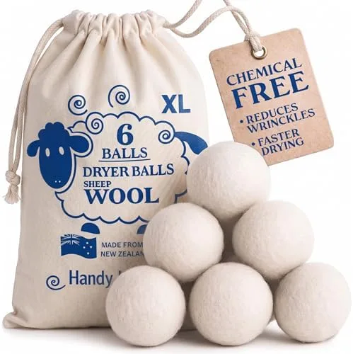 Wool Dryer Balls, Set of 6